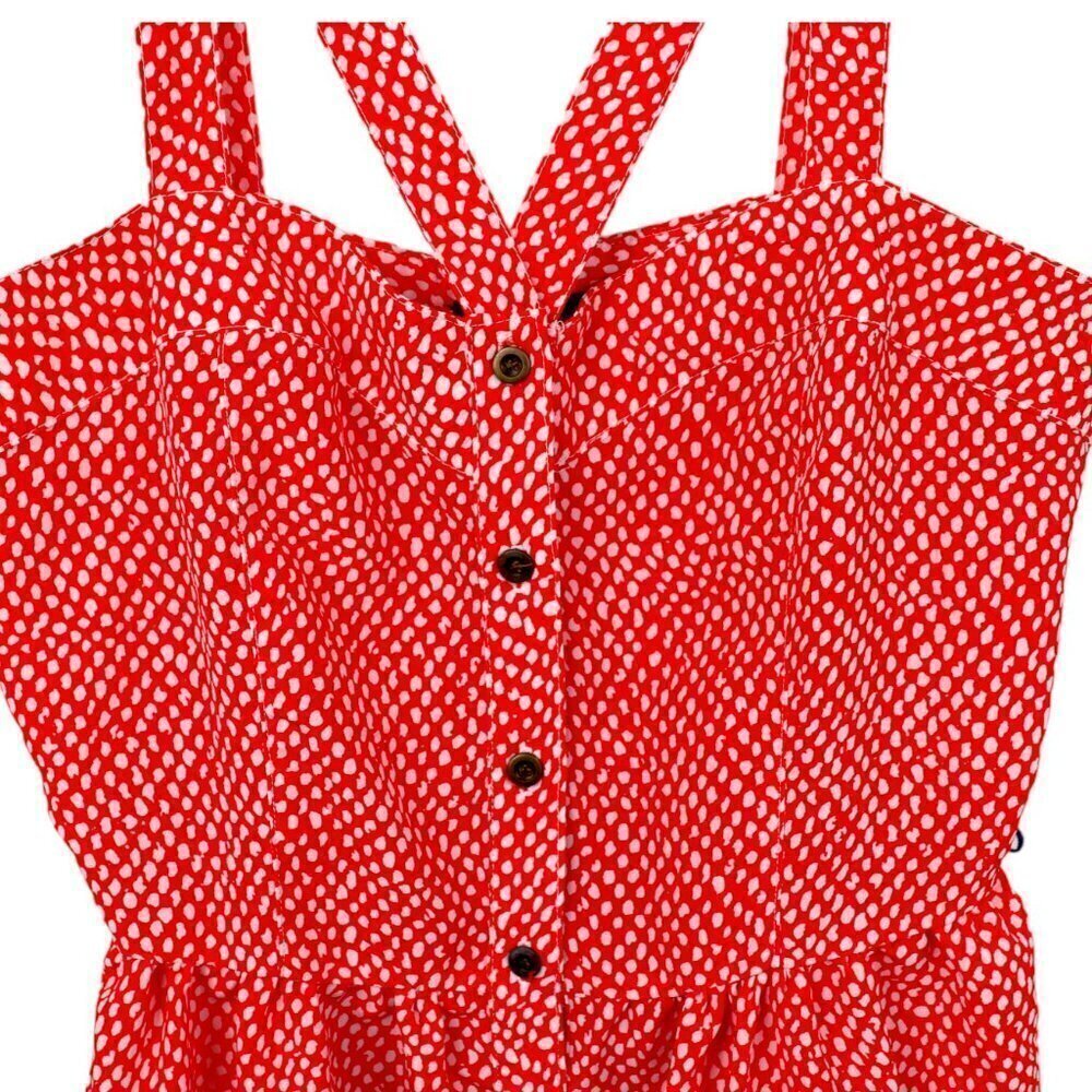 EUC A Byer Summer Dress Size Medium Red with Animal print‎ type polka dots - Picture 3 of 10